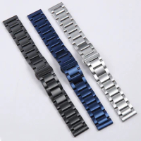 Universal 20 21 22 23mm Blue Silver Black Solid Stainless Steel Watchband For Tag Huer Mido Breitling Metal Bracelet