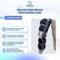 Deluxe Knee Brace Penyangga Kaki Alat Bantu Ortopedi Deker Terapi Lutut