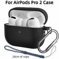 For AirPods Pro 2 Case with Keychain/Hand Strap Earphone Protector Silicone Headphone Accessories Cover for AirPods Pro 2 Cases