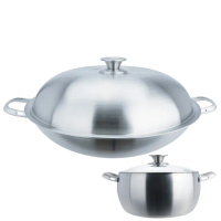 【CHEF 掌廚】316不鏽鋼 七層複合金雙鍋組(炒鍋40cm+湯鍋20cm)