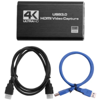 New Audio Video Capture Card, 4K USB 3.0 Capture Adapter Video Converter For Gaming Streaming Live Broadcast Video Recording