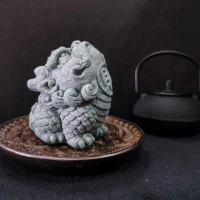 【財神小舖】七星旺財-青砂石麒麟擺件(已開光/送禮/招財/聚財)