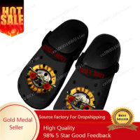 Guns N Roses Heavy Metal Rock Band Home Clogs Custom Water Shoes Mens Womens Teenager Shoes Clog Breathable Beach Hole Slippers