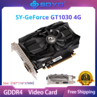SOYO GeForce GT1030 4GB DDR4 / 2GB DDR5 Graphics Card Video Gaming Card DVI PCI Express x16 Full New Nvidia GPU