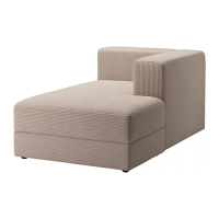 JÄTTEBO 右側躺椅模組, 含扶手/samsala 灰米色, 95x160x71 公分