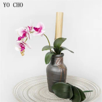 YO CHO 1pcs Real Touch Latex Flowers Artificial Orchids Leaves Fake Plants Home Wedding Decor PU Art