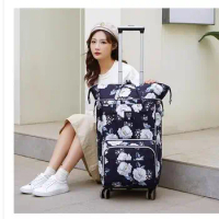 Women Soft Business Travel Bag With wheels Travel Trolley Luggage bag Women Carry on hand Luggage rolling luggage Suitcase bag