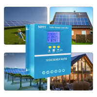 80A 100A ควบคุมการชาร์จพลังงานแสงอาทิตย์ MPPT 12–48 โวลต์ ควบคุมการชาร์จ PV