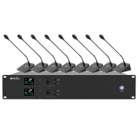 8 channel wireless microphone system gooseneck mic for conference room
