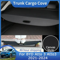 For BYD Atto 3 Atto3 EV Yuan Plus 2021 2022 2023 2024 Rear Trunk Cargo Cover Luggage Sorage Retractable Curtain Car Accessories