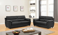 【新生活家具】 《星空》皮沙發 二人座沙發+三人座沙發 2+3皮沙發 黑色 限時特價