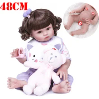 Baru Lahir Bayi Ukuran 48 Cm Full Body Silikon Reborn Boneka Bayi Berwarna Merah Muda Babi Gaun Set BEBE Reborn Boneca Tahan Air bak Mandi Air Panas Boneka Mainan Hadiah