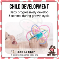 ⭐Moo Baby Manhattan Ball Baby Teether Baby Rattle Ball Teether Ball Baby Toys 0-12 Months Soft Toys