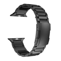 Titanium Alloy For Apple watchband 44mm 40mm 38mm 42mm Fabric Leather Elastic belt bracelet iWatch series 3 4 5 se 6 watch strap