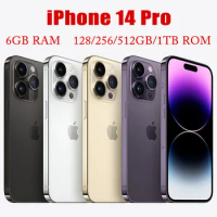 Original Apple iPhone 14 Pro 128/256/512GB ROM 6GB RAM 1SIM+1eSIM 6.1" Mobile Phone OLED Face ID NFC A15 Unlocked 5G Smartphone
