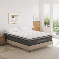 Mubulily Queen Mattress,Queen Size Mattresses Made of Foam and Individual Pocketed Springs,Strong Edge Support,Decompression