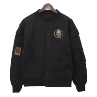 Flight Jacket Vintage Black Bomber Cargo Jacket Waterproof Sweatshirt Streetwear Harajuku Coat Skull Casual Outerwear Biker