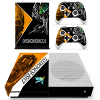 Game Dishonored 2 Skin Sticker Decal For Microsoft Xbox One S Console and 2 Controllers For Xbox One S Skin Sticker