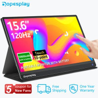 Dopesplay Portable Touchscreen Monitor Built-in 10800mAh Battery 120Hz for Laptop 15.6 Inch Gaming Display PC 1080P Ps4 Ps5