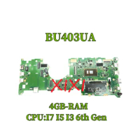 BU403UA Notebook Mainboard For ASUS PRO B8430UA P5430UA BU403U PU403UA Laptop Motherboard With 4GB-RAM I7 I5 I3 6th Gen 100%OK.