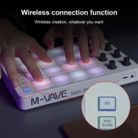 M-VAVE SMC-PAD Wireless MIDI Controller Suitable Percussion Keyboard USB-C Interface Portable Design Small MIDI Pad for Beginner