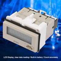 H7EC cho điện áp DC 3–36 V, bộ đếm điện tử kỹ thuật số với màn hình LCD tám chữ số