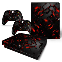 GAMEGENIXX Skin Sticker Lattice Design Protective Decal Removable Cover for Xbox One X Console and 2 Controllers