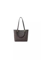 FION FION Monogram PVC with Leather Tote Bag