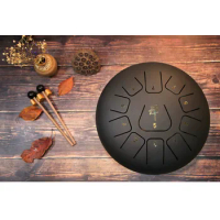 11 Notes12inch Adult Steel Tongue Drum Calm Professional Percussion Drum Chinese Style Instrument With Drum For Music Therapists