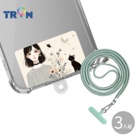 TRON GOOGLE Pixel 6黑髮女孩與黑貓防摔 手機 掛繩 手機殼