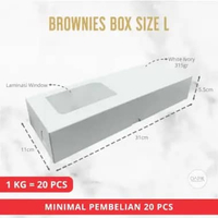 BROWNIES BOX PUTIH, Kemasan Makanan, Packaging Makanan, Dus Makanan, Dus Snack, Dus Kue, Box Kue Bro