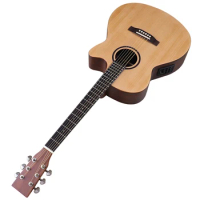 Electric Acoustic Guitar 6 String Folk Guitar 41 Inch Solid Sikta Spruce Wood Top Cutaway Design Natural Color Good Handicraft