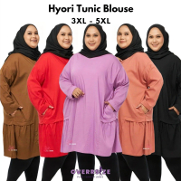 OVERRSIZE 3XL(50/52)-5XL(58/60) Plus Size Plain Woman Muslimah Long Tunic Blouse Perempuan Wanita Lo