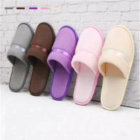 10 pairs/lot High Quality New Simple Unisex Slippers Hotel Travel Spa Portable Slippers Disposable Home Guest Indoor Cotton