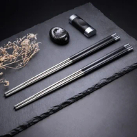 Stainless Steel Chinese Chopsticks Metal Food Sticks Korean Sushi Noodles Chopsticks Reusable Food Stick 1 Pair Cute Chopsticks