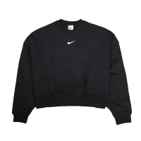 Nike 大學T Collection Sweatshirts 女款 NSW 運動休閒 超寬鬆 短版 落肩 黑白 DJ7666-010