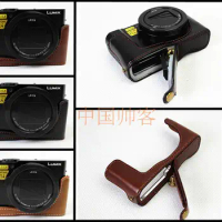 Camera Bag Bottom Case For Panasonic Lumix LX10 L-X10 PU Leather Half Body Set Cover With Battery Opening