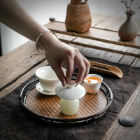 紫砂茶壺蓋碗蓋子配件白瓷蓋置陶瓷壺蓋托茶具墊功夫茶道玻璃零配