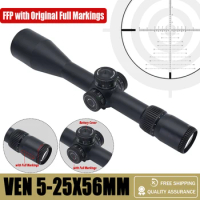 Tactical Optical VEN 5-25X56 FFP Riflescope 34mm Tube Airsoft and Hunting with Full Markings