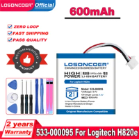 LOSONCOER 600mAh 533-000095 Battery For Logitech H820e
