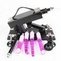 Basic Style Sex-Machine Masturbator for Men and Women With 4 Nozzles Dildos &amp; Dildos Sucker, Love Retractable Machine Vibrator