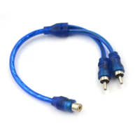 1 RCA Female To 2 Male Splitter Stereo Audio Y Adapter Cable Wire Connector