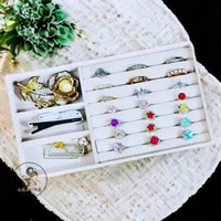 Display Nampan Perhiasan Variasi Cincin dan Sekat 20 x 30 Putih