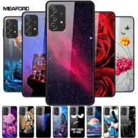 For Samsung A52 5G 4G Cases A52s 5G Tempered Glass Hard Back Cases For Samsung Galaxy A52 5G Phone Covers Funda A 52s 2022 A528B