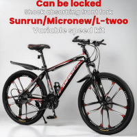 24/26/27.5inch High carbon steel frame Mountain bike 21/24/27/30speed Shock absorption Double disc brake off-road Bicycle aldult