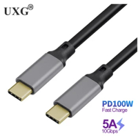 5A Type C Cable USB C To USB C 3.1 Gen2 5A PD 100W 10Gbps 4K60Hz Thunderbolt3 For Mac VR Pro Nintendo Switch S9 Huawei P20