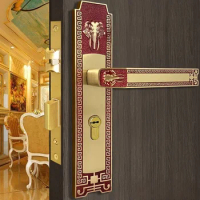 Brass Door Lock European Modern Style Bedroom Solid Wood Door Locks Silent Rose Gold Antique Lockset