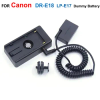 DR-E18 LP-E17 Dummy Battery With NP F970 F750 F550 Battery Adapter Plate Kit For Canon EOS RP R10 77D 250D 750D 760D 850D 8000D