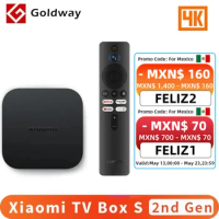 Global Version Xiaomi Mi TV Box S 2nd Gen 4K Ultra HD Android TV 2GB 8GB WiFi Google TV Netflix Smart TV Mi Box 4 Media Player