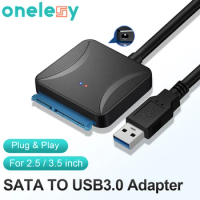 Onelesy SATA to USB 3.0 Adapter USB 3.0 SATA Converter Cables Support 2.5 3.5 Inch HDD SSD Hard Drive External PC Accessories